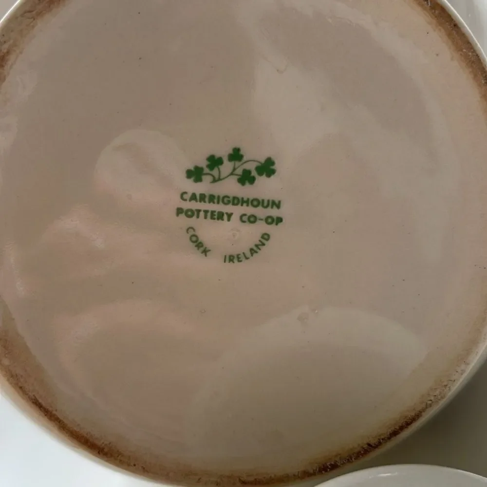 Carrigdoun Ireland tea pot and creamer.  Pottery Co-op. Cork Ireland.
